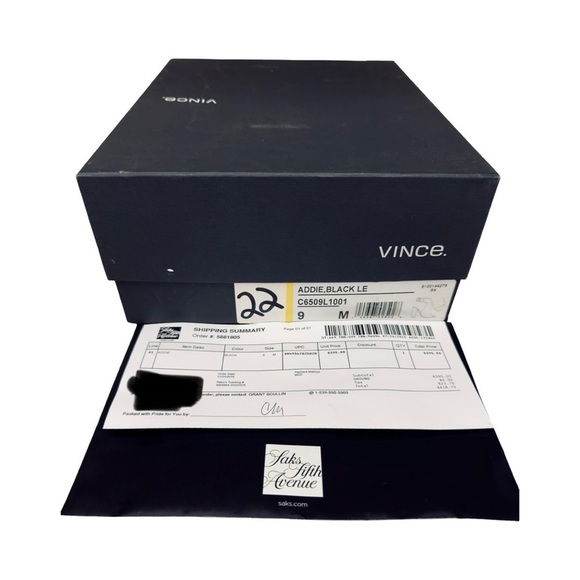 Vince “Addie” Black Leather Open Toe Booties Size 9 - Picture 14 of 14